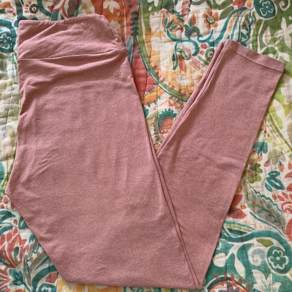 Pink Heathered LuLaRoe Leggings - Picture 1 of 4